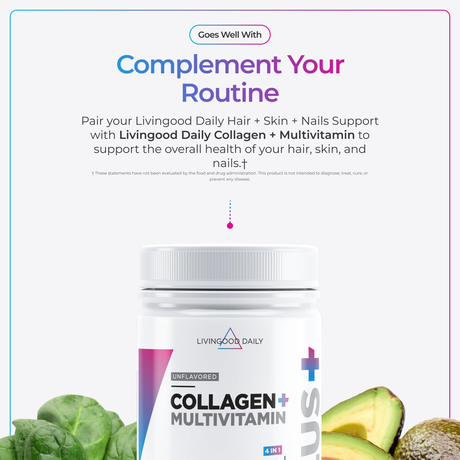 Livingood Daily Hair, Skin & Nails Supplement, 14-in-1 Formula with Biotin, Collagen, Keratin, Bamboo, Selenium, Folate, B12, Zinc and More, Beauty Supplement for Women & Men, Gluten Free, 60 Capsules Livingood DailyBuy Supplements Australia