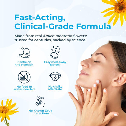 VitaMedica Arnica Montana 200C Rapid Dissolve Tablets for Natural Pain, Bruising, and Swelling Support - High Potency Homeopathic Medicine for Injury and Surgery Recovery - 150 Ct - 50 Servings VitaMedicaBuy Supplements Australia