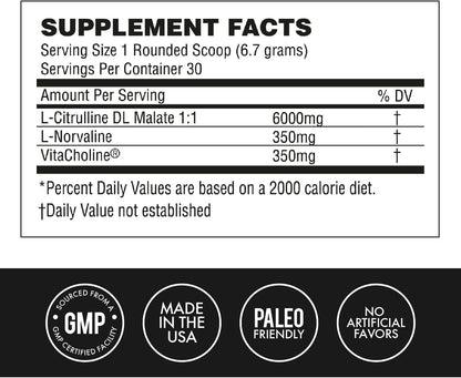 MetCon Power Pre-Pump Nitric Oxide Booster - Pre-Workout Supplement - Increase Blood Flow & Amplify Strength Naturally