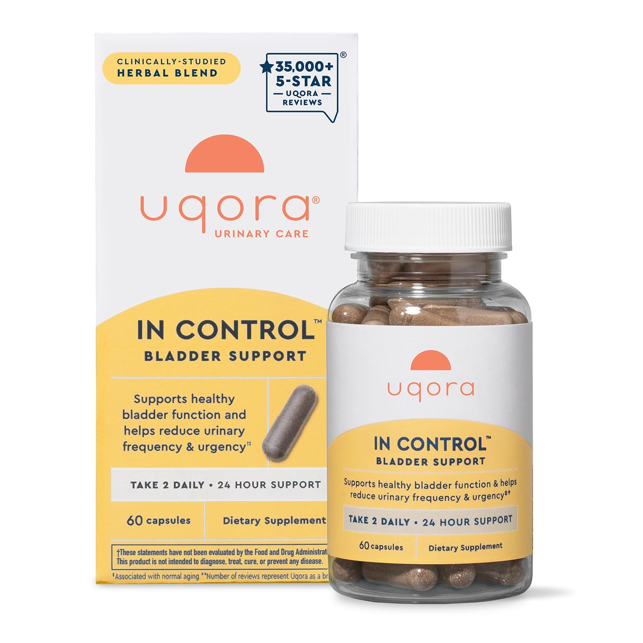 Uqora in Control Bladder Support - Daily Bladder Care & Support for Urinary Comfort - Made with botanicals, Like Horsetail & Spicebush - Gluten-Free & Vegetarian - 60 Capsules UqoraBuy Supplements Australia
