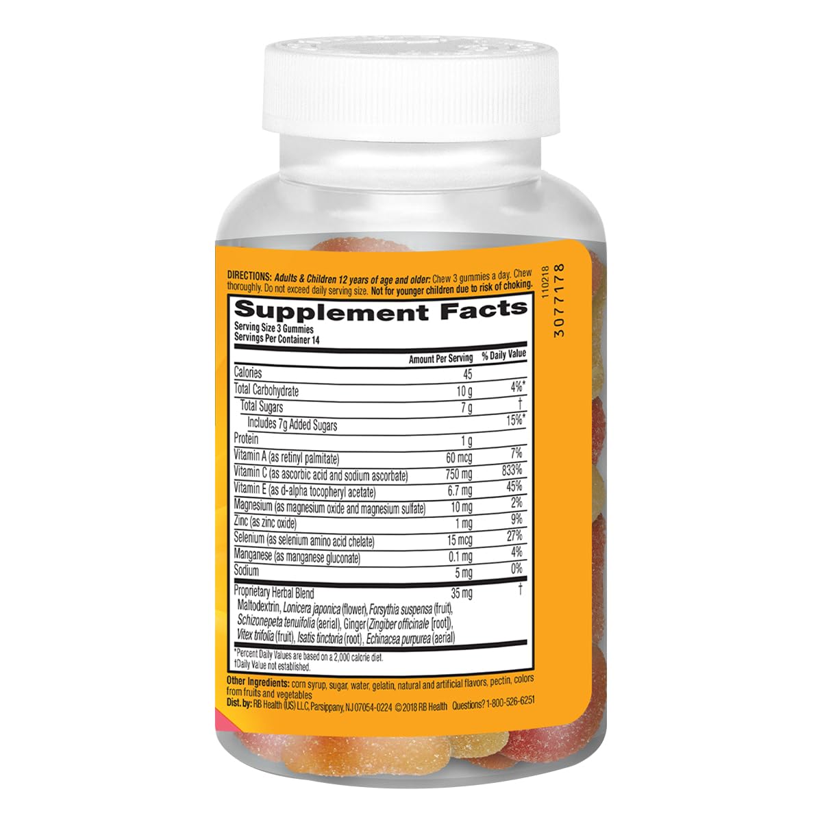 Airborne 750mg Vitamin C Immune Support Supplement Gummies for Adults, Assorted Fruit Flavor, Gluten Free Crafted Blend with Powerful Antioxidants Vitamins A C & E, 42 Gummies (2 Pack) AirborneBuy Supplements Australia