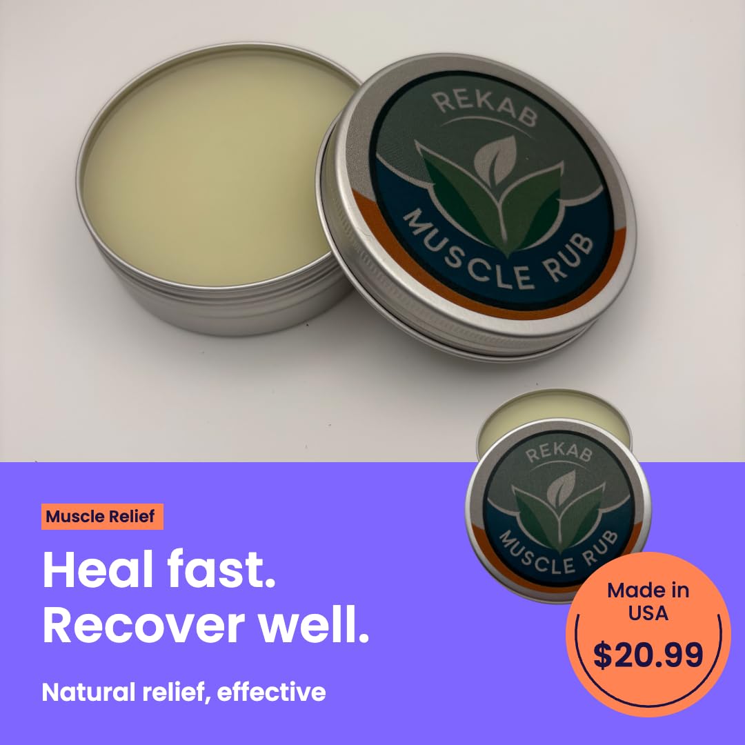 REKAB MUSCLE RUB, Neuropathy Cream, Arthritis Reliever, Knee Relief Balm for Adults, Natural Soothing Formula for Arthritis Sufferers, Joint Relief Cream, Total Relief, Joint & Muscle Therapy REKAB MUSCLE RUBBuy Supplements Australia