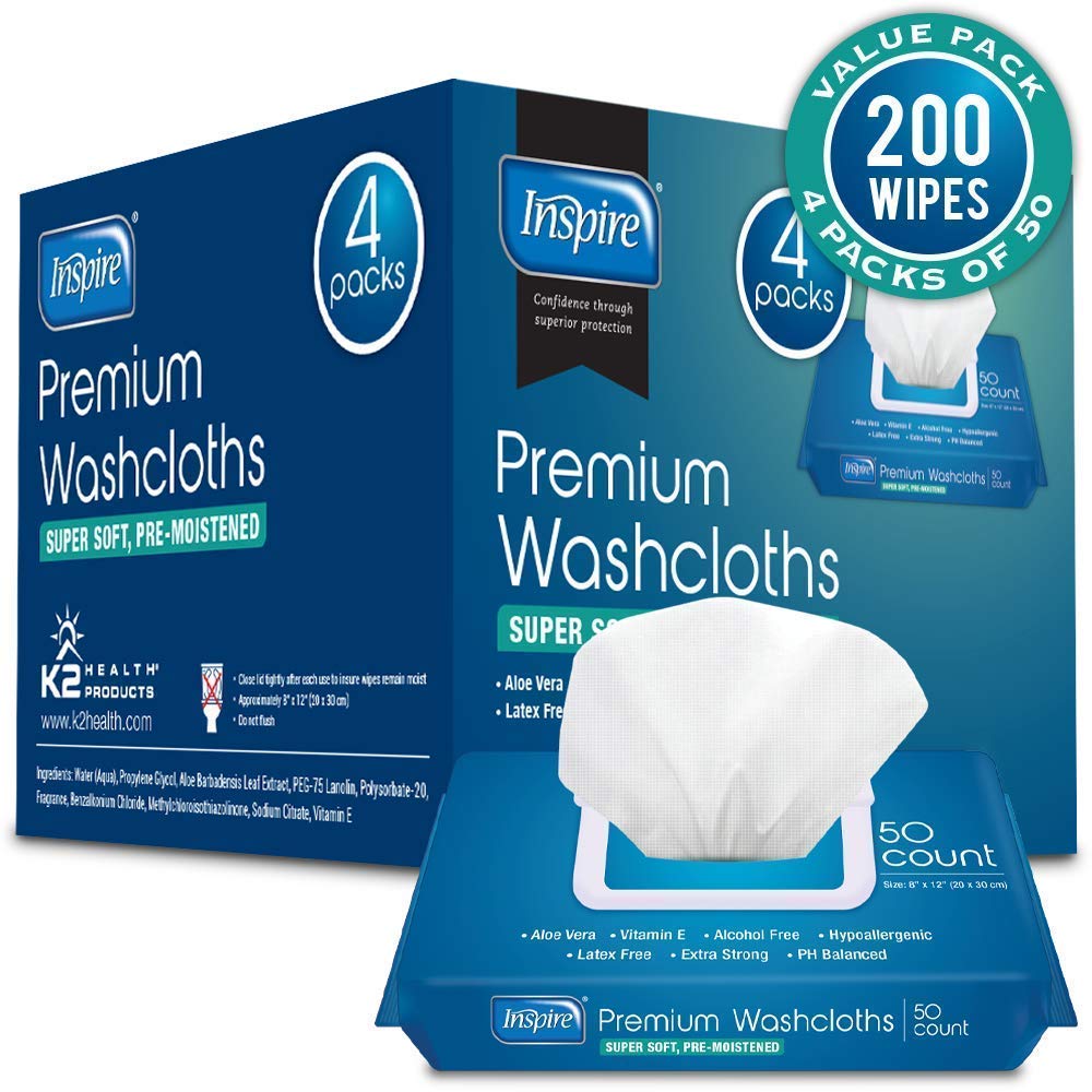 Inspire Adult Wet Wipes, Adult Wash Cloths, Adult Wipes for Incontinence InspireBuy Supplements Australia