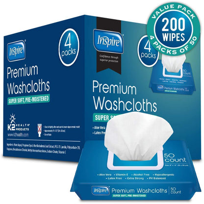 Inspire Adult Wet Wipes, Adult Wash Cloths, Adult Wipes for Incontinence InspireBuy Supplements Australia