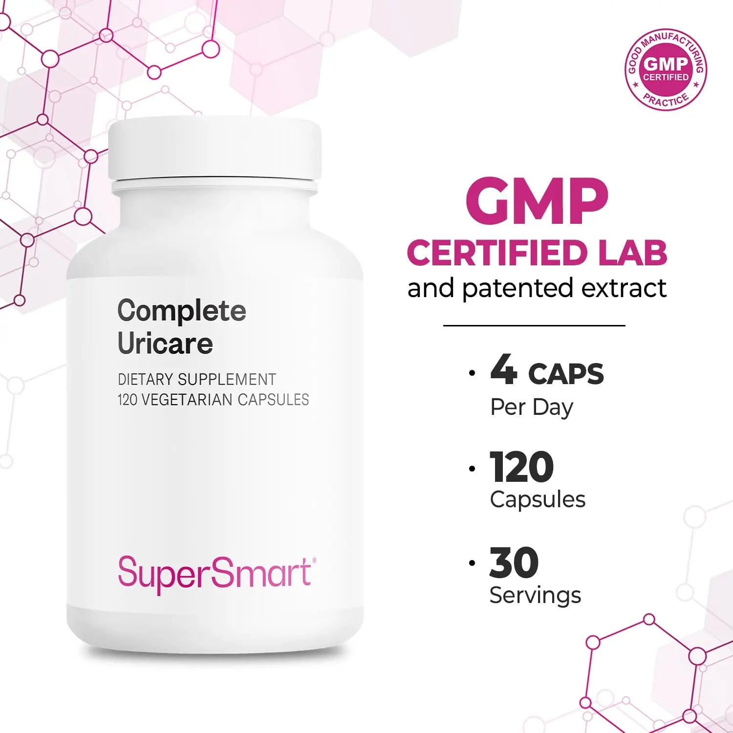 SuperSmart Complete Uricare (Patented & High Strength) - D-mannose, Go Less Pumpkin Seed, Varuna Bark - for Women & Men | Non-GMO & Gluten Free - 120 Vegetarian Capsules SupersmartBuy Supplements Australia