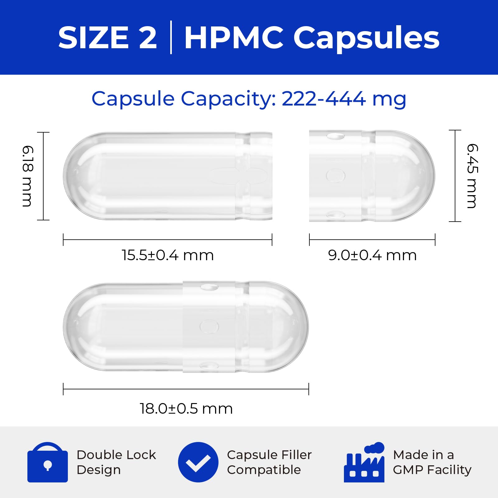 ATLEMISME Empty Vegan Capsules Size 2 - Empty (100 Count) DIY Filling - Veggie Capsules with 2 Micro Lab Spoons for Filling ATLEMISMEBuy Supplements Australia