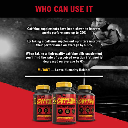Mutant Caffeine - Pure, Restore Mental Alertness or Wakefulness When Fatigued MutantBuy Supplements Australia