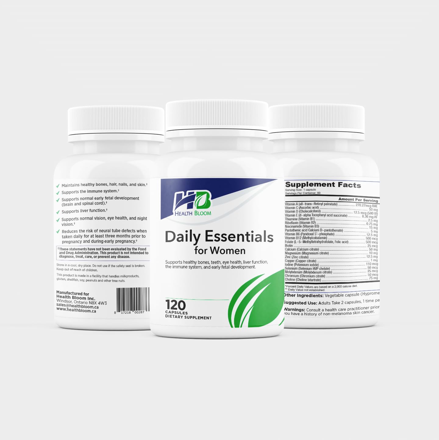 Daily Essentials for Women| 120 Capsules | Health Bloom | Vitamins and Minerals Capsules | Health Bloom Inc.Buy Supplements Australia