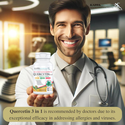 QUERCETIN PLUS, Quercetin 1,000mg, Bromelain 500mg and Vitamin C 1,000mg, (120 Capsules), 3 in 1 from Bioflavonoids, Supports Immune, Cardiovascular & Respiratory Health, Seasonal Allergy Relief. KAPPA NUTRITIONBuy Supplements Australia