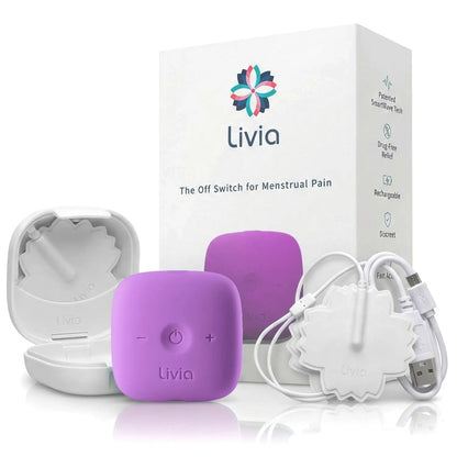 Livia Menstrual Pain Relief Device, Lavender – Off-Switch for Period Pain – Portable & Discreet – Rechargeable, Up to 8 Hours Battery – Complete Kit with Stick-On Pads – The Go-to Travel Partner LiviaBuy Supplements Australia