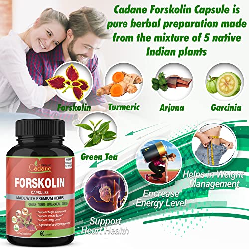 2 Packs Organic Forskolin Supplements Capsules 5000mg with Turmeric, Arjuna, Garcinia Cambogia Organic CadaneBuy Supplements Australia