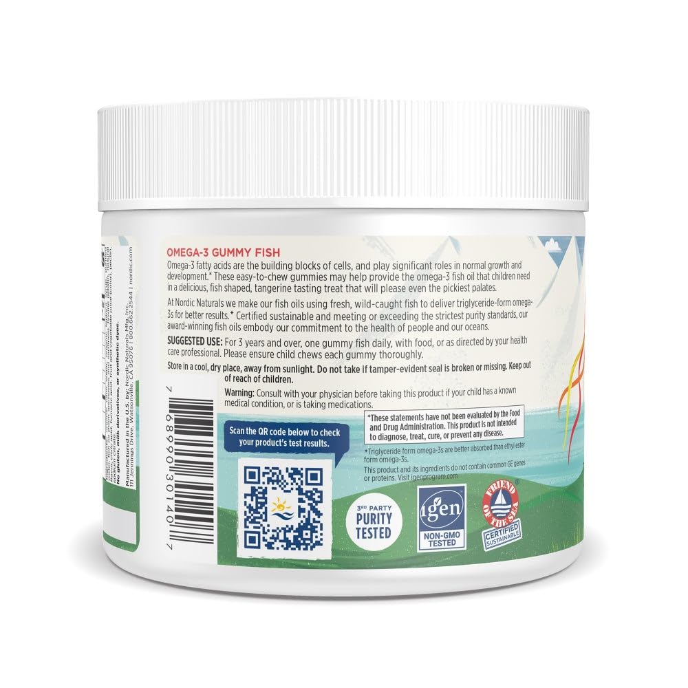 Nordic Naturals Nordic Omega-3 Gummy Fish, Tangerine - 30 Gummy Fish - 124 mg Total Omega-3s with EPA & DHA - Non-GMO - 30 Servings Nordic NaturalsBuy Supplements Australia