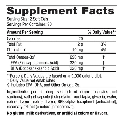 Nordic Naturals Omega-3 in Fish Gelatin, Lemon Flavor - 60 Fish Gels - 690 mg Omega-3 - Fish Oil - EPA & DHA - Immune Support, Brain & Heart Health, Optimal Wellness - Non-GMO - 30 Servings Nordic NaturalsBuy Supplements Australia