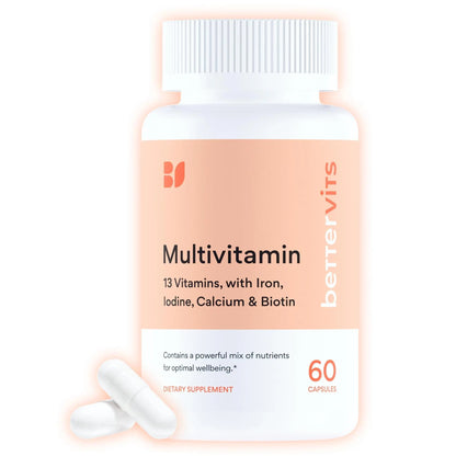 Bettervits Multivitamin for Women & Men | Womens Daily Multivitamin with 13 Essential Vitamins Iron, Iodine, Calcium and Biotin B BETTERVITSBuy Supplements Australia