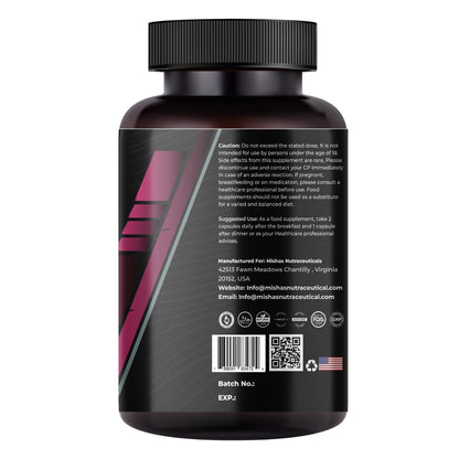 Mishas Nutraceuticals L-Tyrosine with Maca Root, Ashwagandha & Vitamins Complex – Energy, Mental Focus, Stress Relief & Immunity Support – 60 Capsules (30 Servings) MishasBuy Supplements Australia