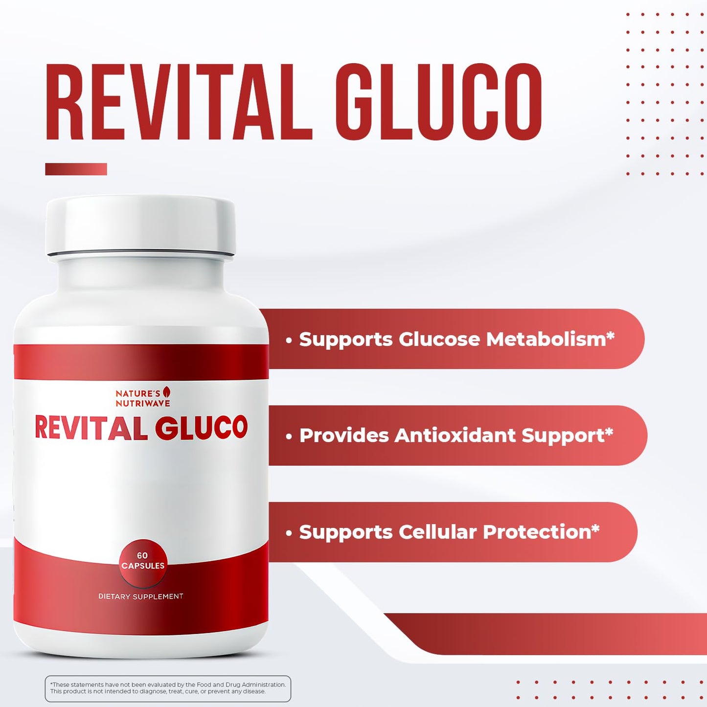 Revital Gluco – Daily Supplement with Vitamin C, Vitamin E, Magnesium, Biotin, Zinc & 10+ Botanical Ingredients – Made in USA, Non-GMO, Stimulant-Free Formula – 60 Caps (30 Servings), 1 Month Supply Nature’s NutriWaveBuy Supplements Australia