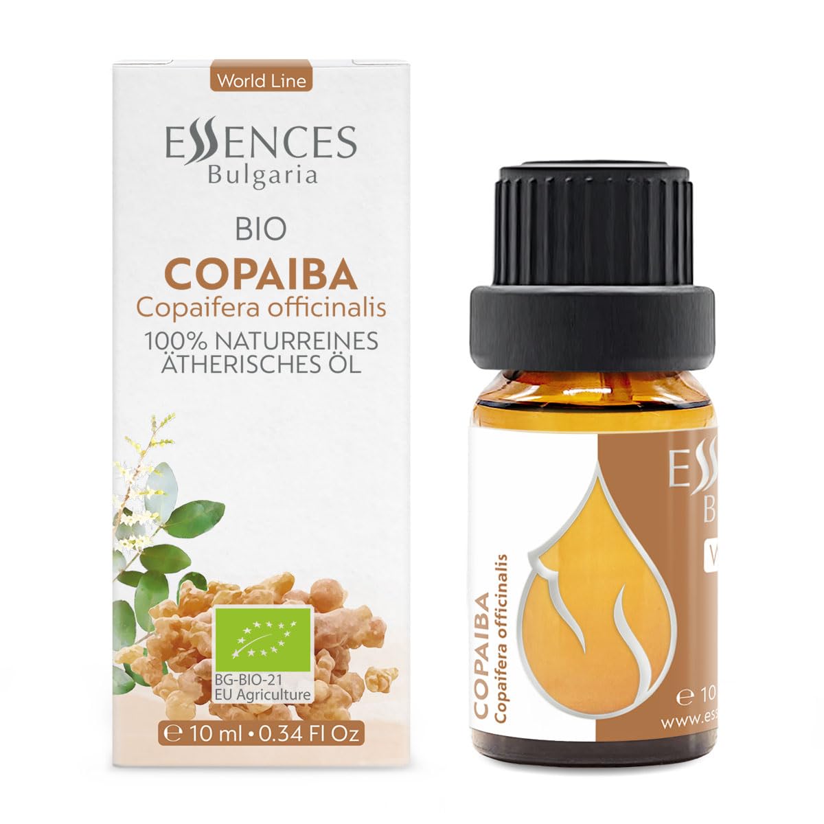 Essences Bulgaria Organic Copaiba Essential Oil 0.34 Fl Oz 10ml Copaifera officinalis - 100% Pure Natural Essences BulgariaBuy Supplements Australia