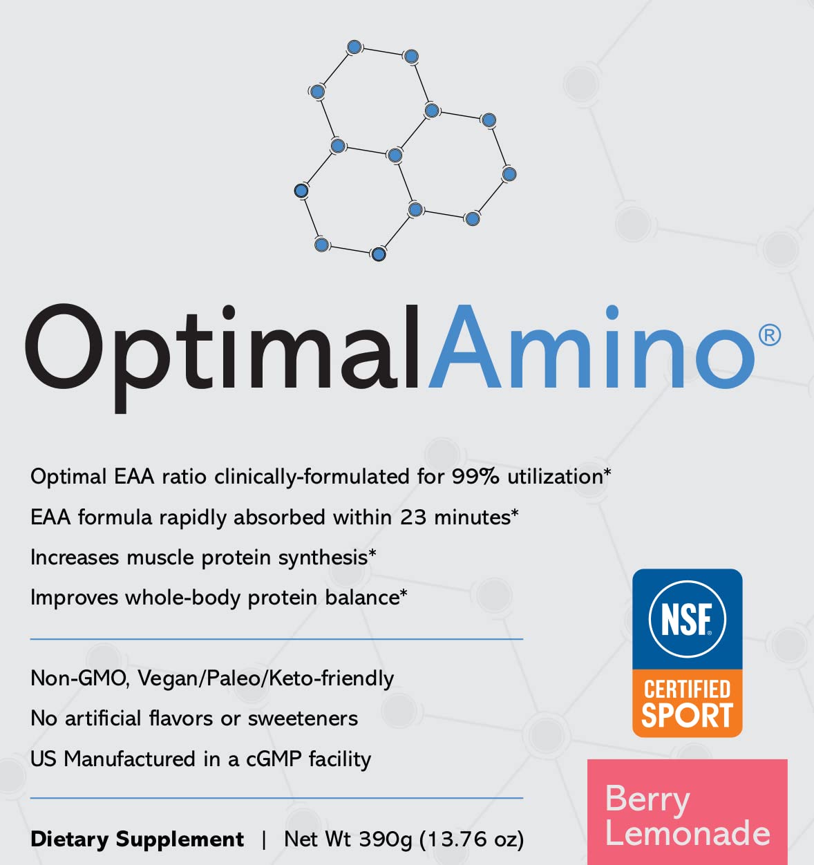 OptimalAmino Best Pre/Post Workout Recovery Drink, 99% Utilization Essential Amino Acid optimal aminoBuy Supplements Australia