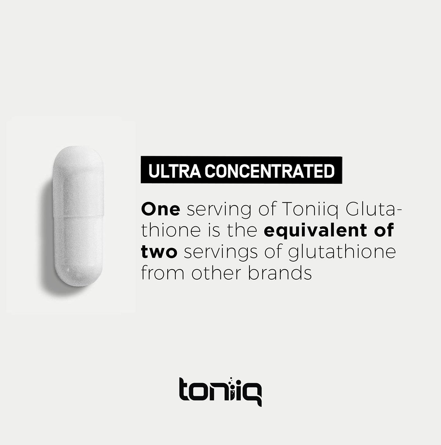 Toniiq Ultra High Strength Glutathione Capsules - 1000mg Concentrated Formula - 98%+ ToniiqBuy Supplements Australia