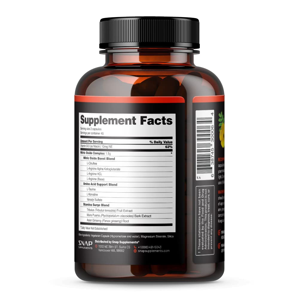 Snap Supplements Nitric Oxide Booster, Nitric Oxide Supplement for Blood Circulation Snap SupplementsBuy Supplements Australia