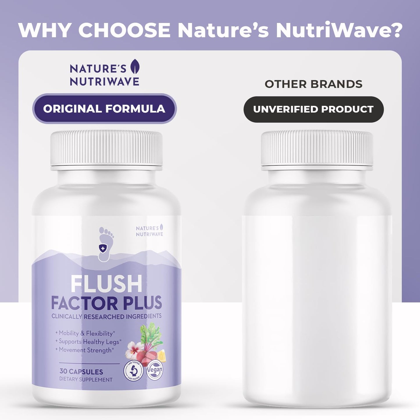 Nature’s NutriWave Flush Factor Plus - Original Formulated FlushFactorPlus for Leg Comfort, 100% Natural Ingredients, Made in USA, No Stimulants | 30 Capsules, 3 Month Supply Nature’s NutriWaveBuy Supplements Australia