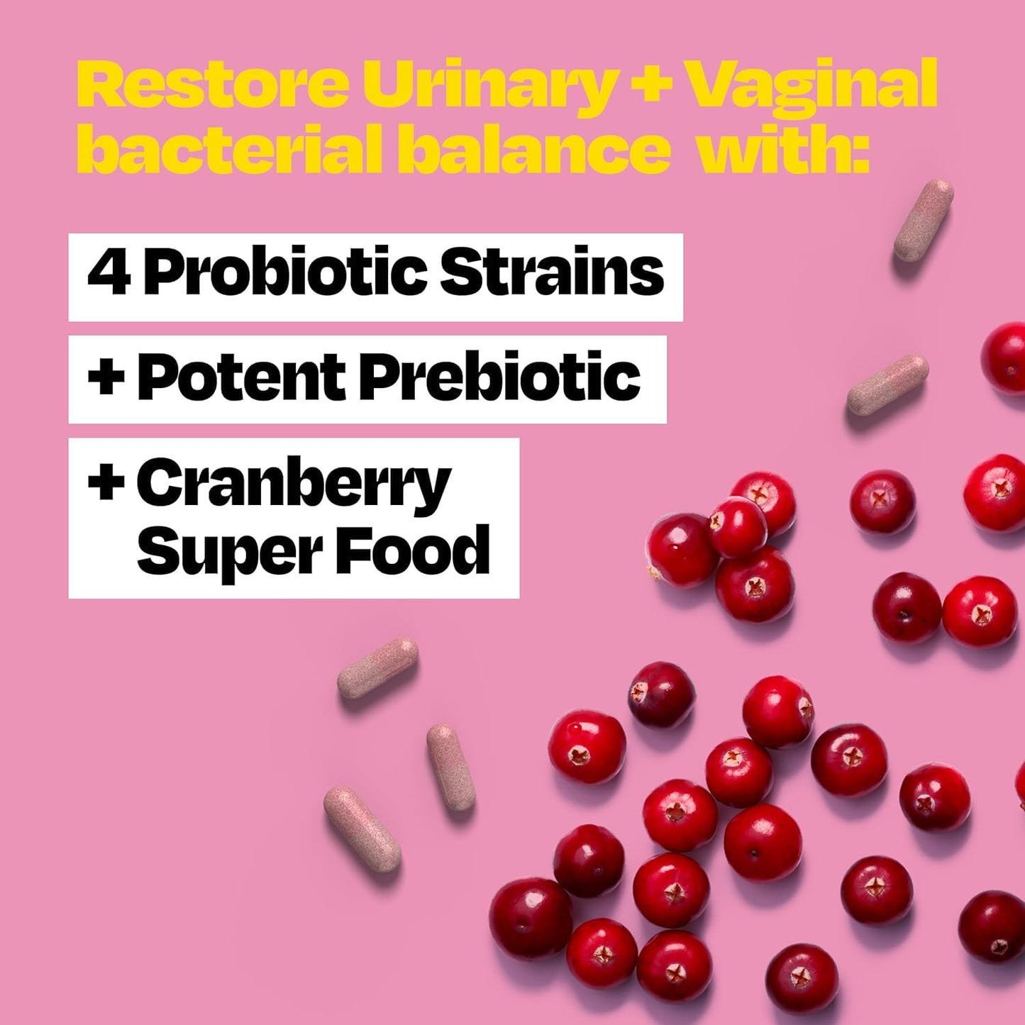 Cystex 3-in-1 Urinary Tract Probiotic for Women - Fast-Acting UTI & Yeast Infection Support with Prebiotics, Probiotics, & Cranberry - Supports Vaginal pH & Flora Balance - 30 Capsules CystexBuy Supplements Australia