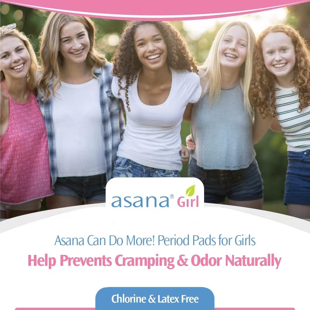 Asana Natural Teen Period Pads Combo Pack (Mini, Mini Long, Liner, and Women Reg - Chlorine Free AsanaBuy Supplements Australia
