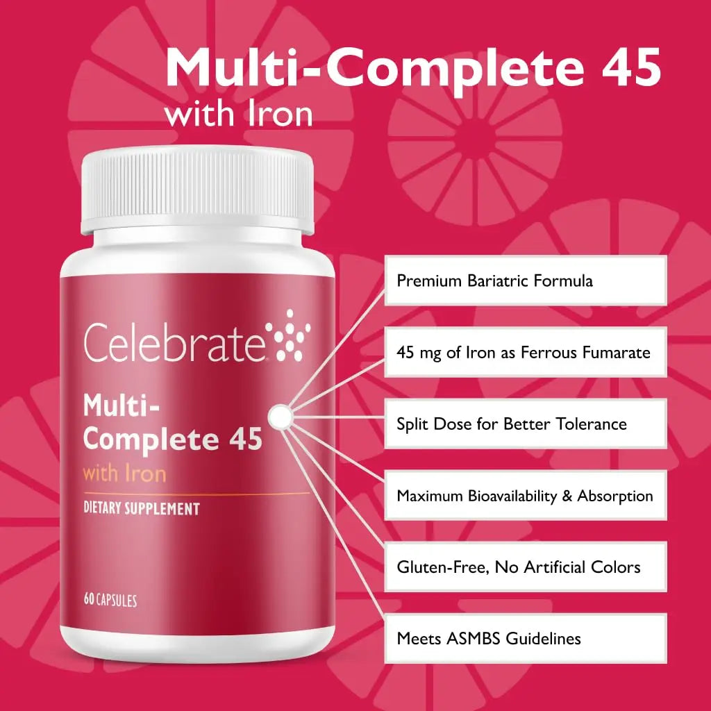 Celebrate Vitamins Multi-Complete | Bariatric Multivitamin with 45 mg Iron—Daily Essential Vitamins & Minerals Celebrate Bariatric SupplementsBuy Supplements Australia