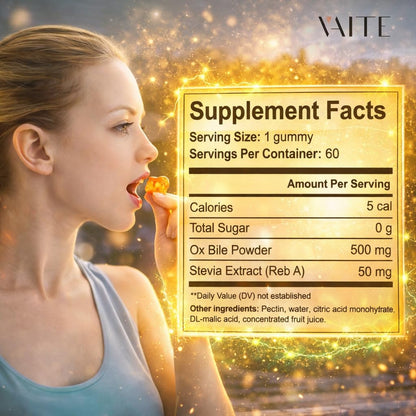 VAITE Ox Bile Gummies – 500mg Digestive Support for Gallbladder & Gut Health – Non-GMO, Sugar-Free Supplement – Helps Nutrient Absorption & Bile Flow – 60 Easy-to-Chew Bile Acid Chewables VAITEBuy Supplements Australia