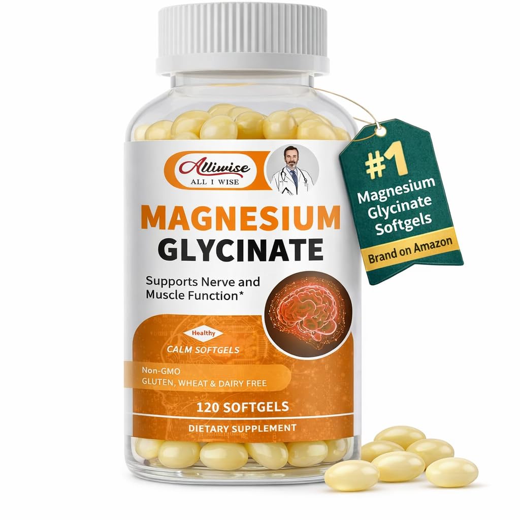 Magnesium Glycinate 400mg Softgels with Vitamin D3 & B6,Small Easy to Swallow Gel Caps,High Absorption, Gentle on Stomach,Supports Sleep,