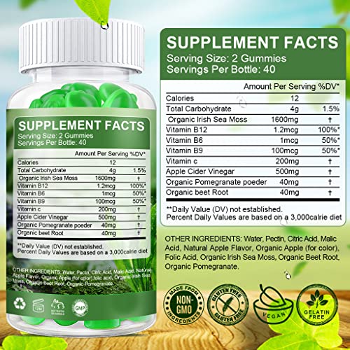 B BEWORTHS Apple Cider Vinegar & Sea Moss Gummies, Organic ACV Gummies B BEWORTHSBuy Supplements Australia