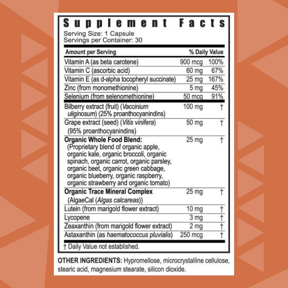 Youngevity Ocutiv™ - Eye Vitamin & Mineral Supplement - Contains Vitamin A, C, E, Zinc, Bilberry, Lutein, Lycopene, Zeaxanthin, Astaxanthin - 30 Capsules YoungevityBuy Supplements Australia