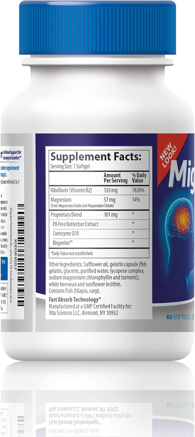 Vita Sciences Migravent – Advanced Nutritional Formula with Magnesium, CoQ10, Vitamin B2, and Butterbur for Brain and Circulatory Wellness – 60 Capsules Vita SciencesBuy Supplements Australia