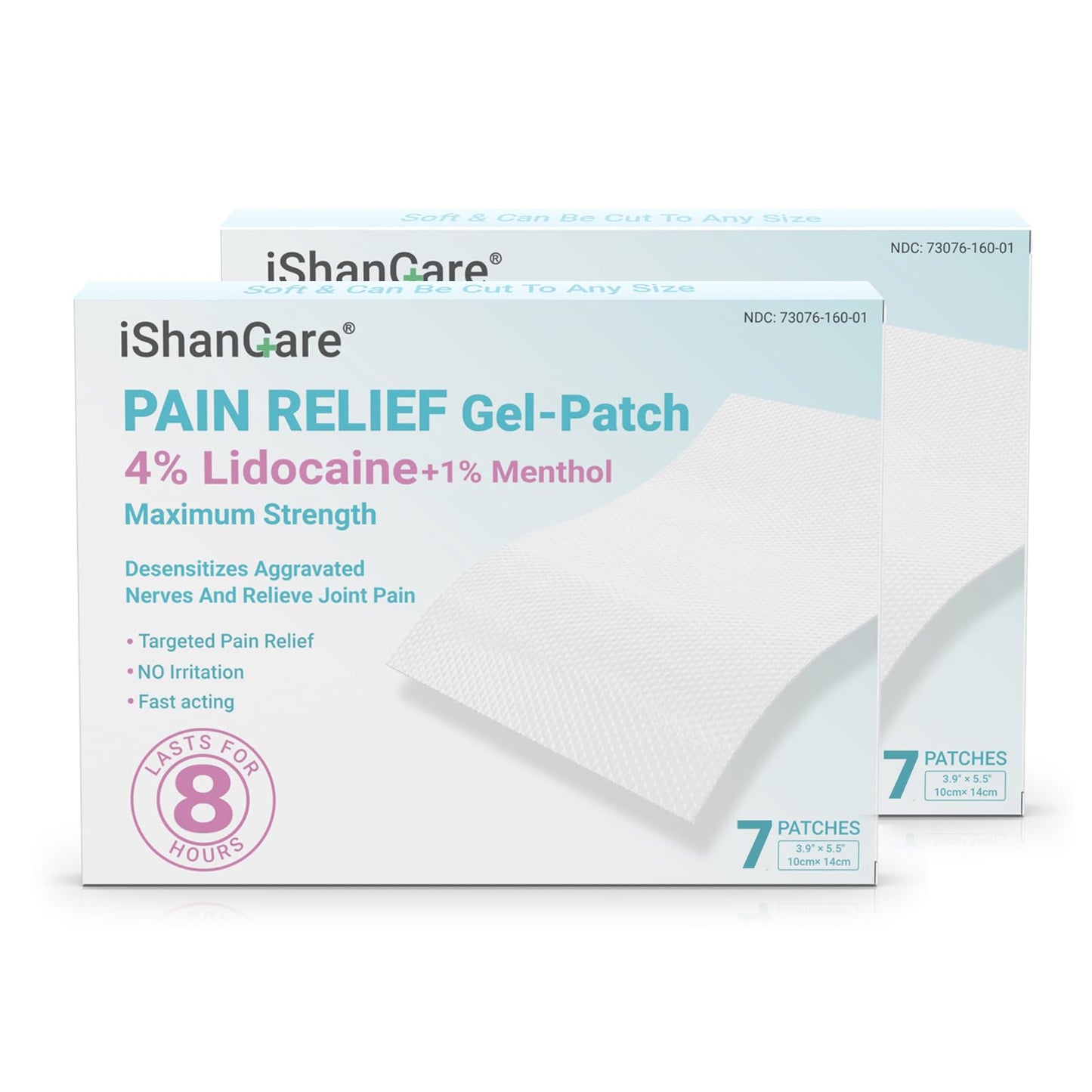 ishancare Lidocaine 4% + Menthol 1% Patches 14Count Fast Acting Maximum Strength Back Neck, Shoulders, Knees, Elbows Pain Relief - Temporary Nerve & Joint Pain Solution ishancareBuy Supplements Australia
