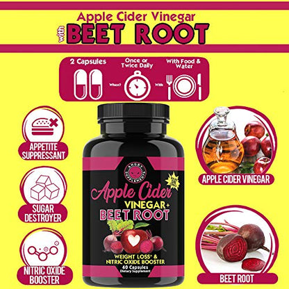 Angry Supplements Apple Cider Vinegar + Beet Root Capsules, Detox Pills, Nitric Oxide Angry SupplementsBuy Supplements Australia