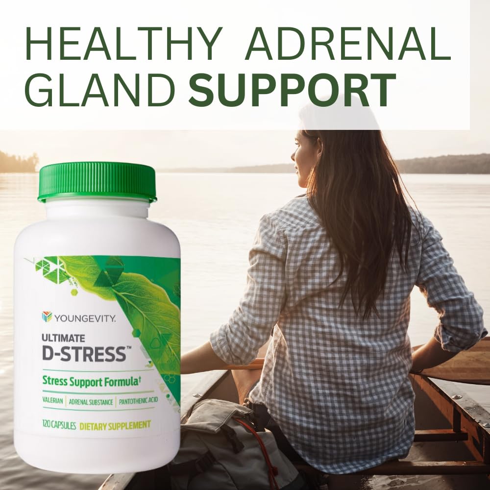 Youngevity Ultimate D-Stress™ – Natural Stress Relief Supplement with Magnesium, Valerian Root Extract, and B Vitamins – Supports Adrenal Health and Nervous System – 120 Capsules (Pack of 1) YoungevityBuy Supplements Australia