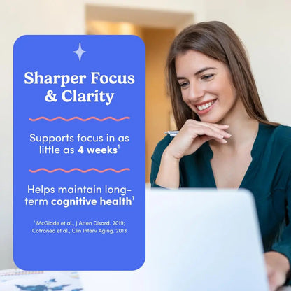 FIRST DAY Women’s Brain Gummies for Focus, Memory & Clarity | Cognizin® Citicoline + Phosphatidylserine | Natural Sustained Energy, Peach Flavor FIRST DAY