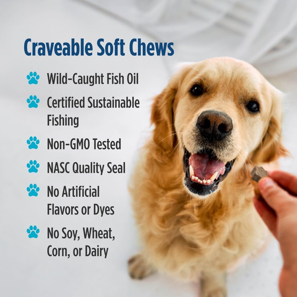 Nordic Naturals Pet Joint Support + Omega 3 Soft Chews for Dogs, Pork Bone Broth Flavored - Promotes Mobility, Hip and Joint Support with Omega-3 Fish Oil, MSM, EPA & DHA - 30 Non-GMO Chews Nordic NaturalsBuy Supplements Australia