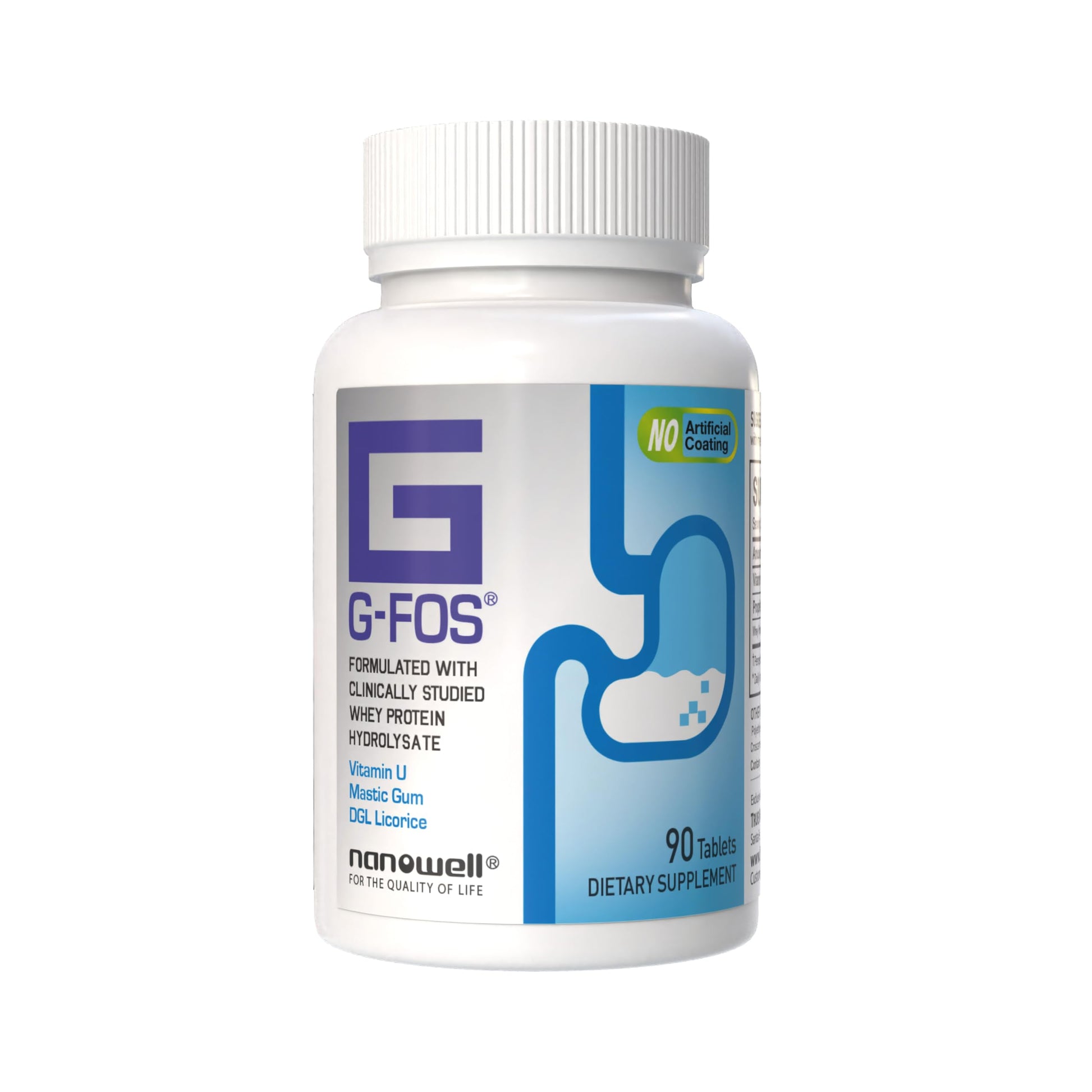 NANOWELL G-FOS Digestive Health Supplement, Vitamin U - 90 Tablets X 2 Bottles for 2 Months (180 Count) NANOWELLBuy Supplements Australia