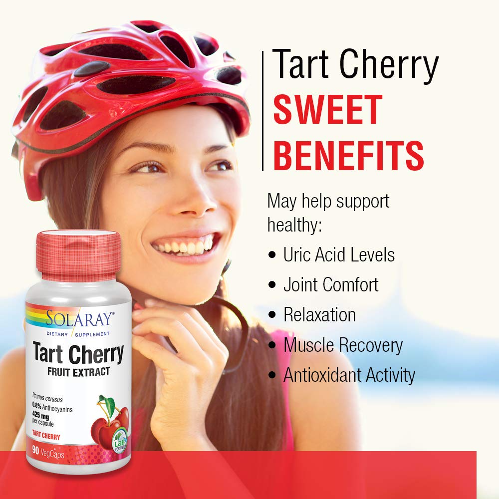Solaray Tart Cherry Fruit Extract 850 mg - Tart Cherry Supplement with Antioxidants, Fruit Juice Extract with Flavonoids - 90 VegCaps SOLARAYBuy Supplements Australia