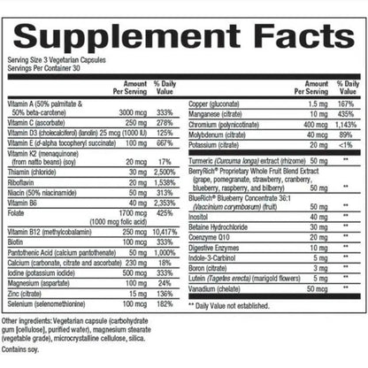 MultiFactors by Natural Factors, Women's 50+ Multivitamin & Mineral Formula, Dietary Supplement for Nutritional Support, 90 capsules (30 servings) Natural Factors