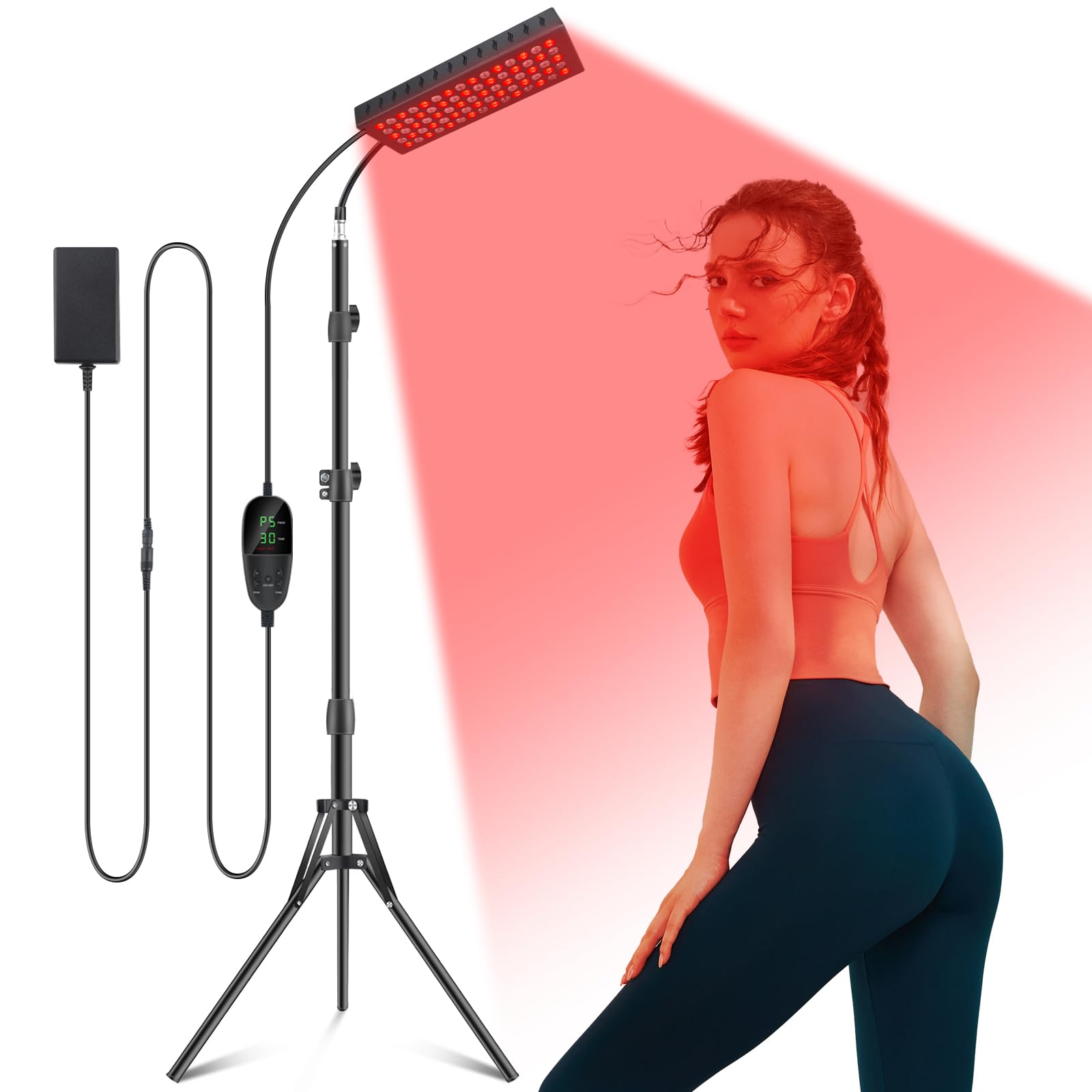 Infrared Red Light Therapy Lamp: Heating Pad Pain Relief for Body 75 LEDs Red Light