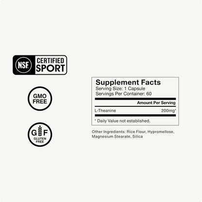 Momentous L-Theanine Supplement - 200 mg Capsules to Promote Relaxation & Focus - NSF Certified for Sport