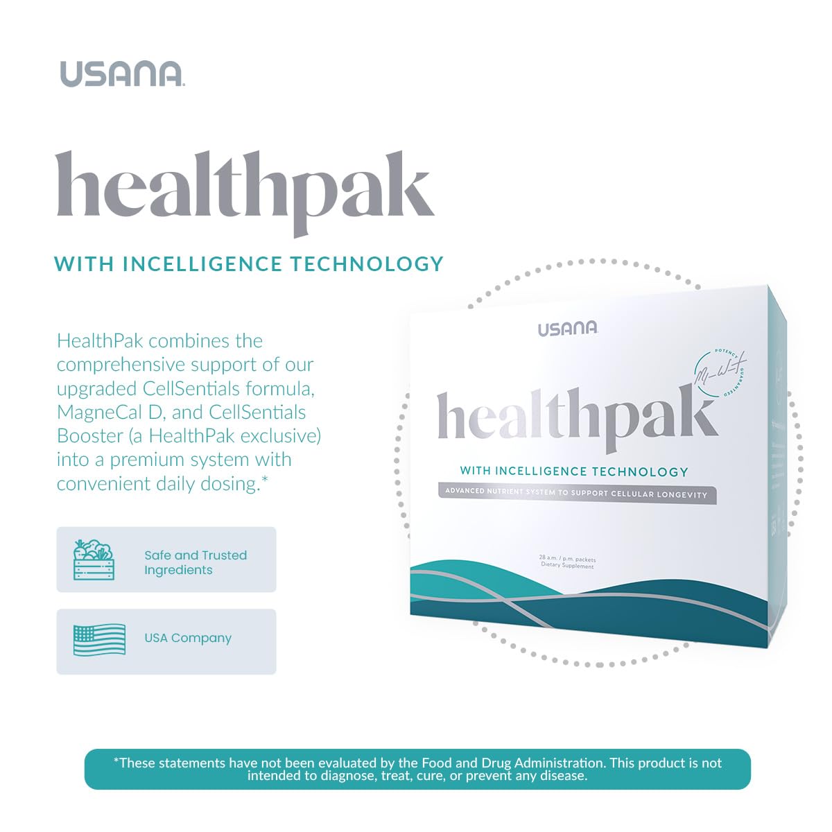 USANA HealthPak with InCelligence Technology and Essential Nutrients and Antioxidants to Support Total Body Health* – Convenient Daily AM/PM Packets – 56 Packets – 28 Day Supply USANABuy Supplements Australia