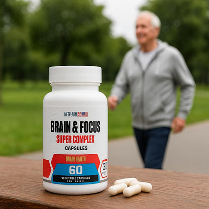 MetpharmUSA Brain & Focus Nootropic Super Complex Supplement for Brain Support and Performance, Improved Focus Memory and Mental Performance MetpharmUSABuy Supplements Australia
