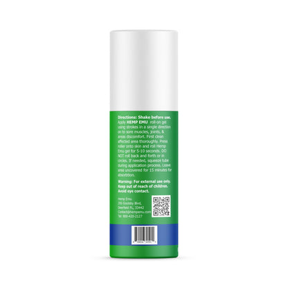 Hemp Emu - Hemp Roll On Gel - Muscle Rub for Back & Joint Discomfort - Soothing Gel with Organic Hemp Oil, Emu Oil, Menthol, Eucalyptus, Aloe Vera Hemp EmuBuy Supplements Australia