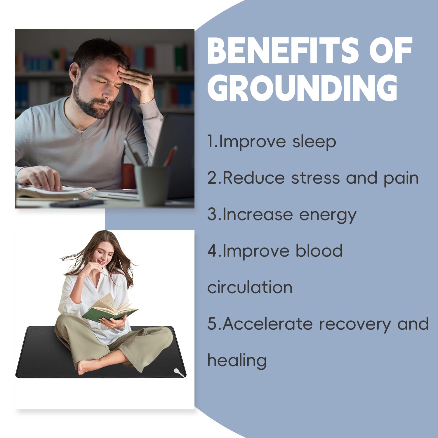 XINHUSU Grounding Mat 11.8"x23.6" Grounding Pad with 15ft Grounding Cord Grounding Mat XINHUSUBuy Supplements Australia