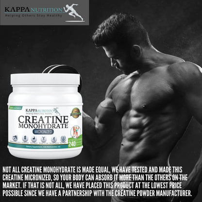 Kappa Nutrition Creatine Monohydrate Powder, Pure Amino Acid Formula, Supports Muscle Strength, Cellular Energy & Mental Focus* Gluten-Free, Keto, 2.25g per Scoop, 240 Servings, Net Wt. 1.32 LB (600g) KAPPA NUTRITIONBuy Supplements Australia