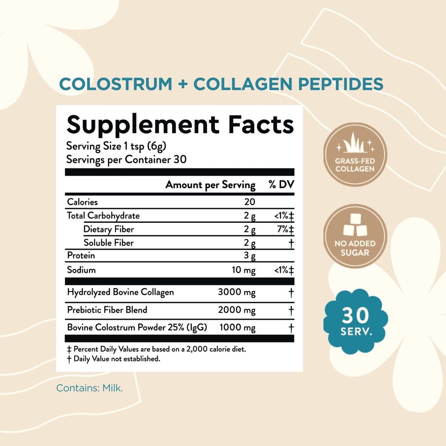 360 Nutrition Blends with Benefits Bovine Colostrum + Collagen Peptides Powder for Gut Health, Hair & Skin Beauty, Immune Support | Grass-Fed, No Added Sugar, Unflavored 6 oz 360 NutritionBuy Supplements Australia
