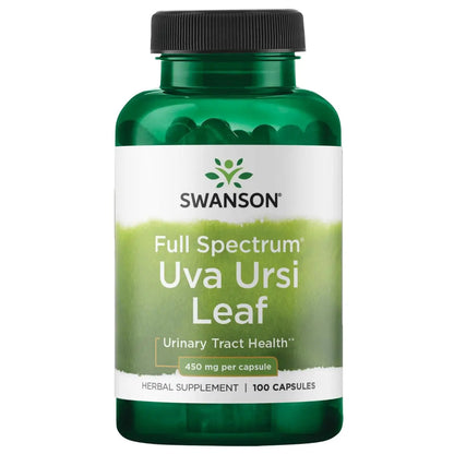 Swanson Full-Spectrum Uva Ursi Leaf - Herbal Supplement Supporting Kidney & Urinary Tract Health - May Support Cardiovascular System Function & Bladder Health - (100 Capsules, 450mg Each) SwansonBuy Supplements Australia